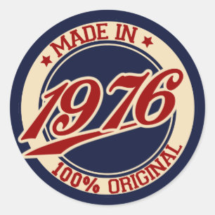 In 1976 ronde sticker