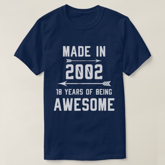 In 2002 18 jaar Geweldige Mannen T-shirt (Design voorkant)