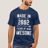 In 2002 18 jaar Geweldige Mannen T-shirt (Voorkant)