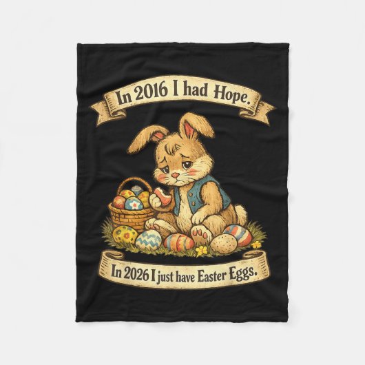 in 2016 Had Hulp in 2026 Hebben Pasen Eieren Fleece Deken (Voorkant)