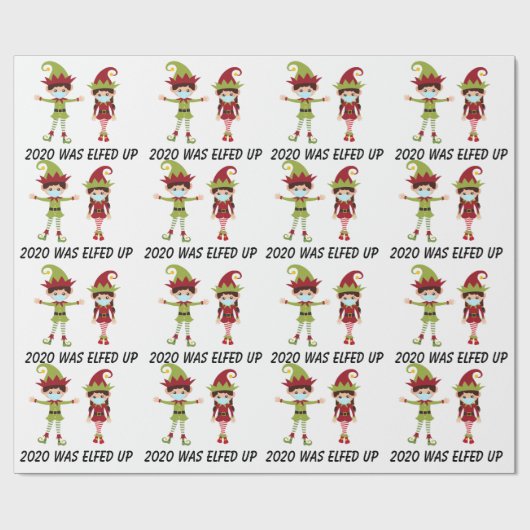 In 2020 werd Elf Covid opgehangen met een gezichts Cadeaupapier (Vlak)