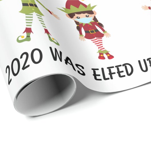 In 2020 werd Elf Covid opgehangen met een gezichts Cadeaupapier (Rol Hoek)