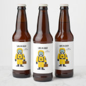 In 2022 aan het werk bier etiket (Flessen)