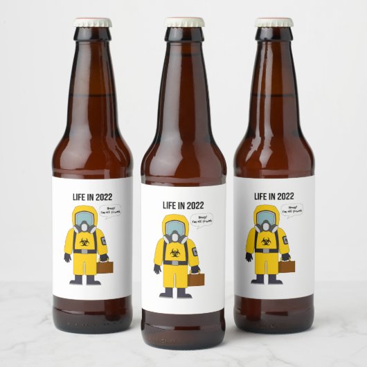 In 2022 aan het werk bier etiket (Flessen)