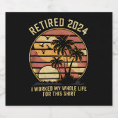 In 2024 werkte ik mijn hele leven pensioen bier etiket (Enkel label)