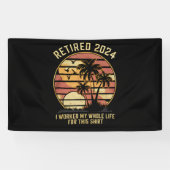 In 2024 werkte ik mijn hele leven pensioen spandoek (Horizontaal)