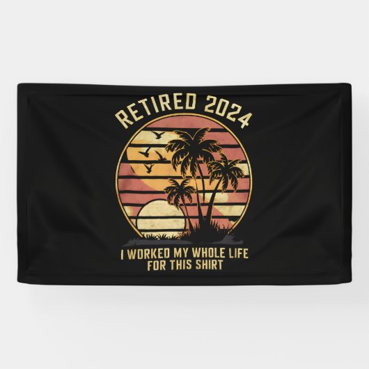 In 2024 werkte ik mijn hele leven pensioen spandoek (Horizontaal)