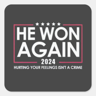 In 2024 won hij opnieuw de Trump Inaguration 2025 Vierkante Sticker