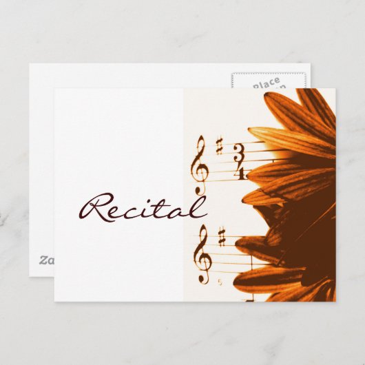 In 3/4 Time Music Overweging Invitation Briefkaart (Voorkant / Achterkant)