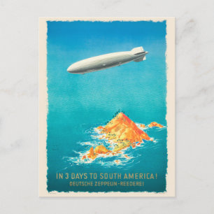 In 3 dagen naar de Zuid-Amerikaanse Vintage Poster Briefkaart