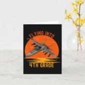 In 4e klas jongens Terug naar School Jet Graphic Kaart (Gele Bloem)