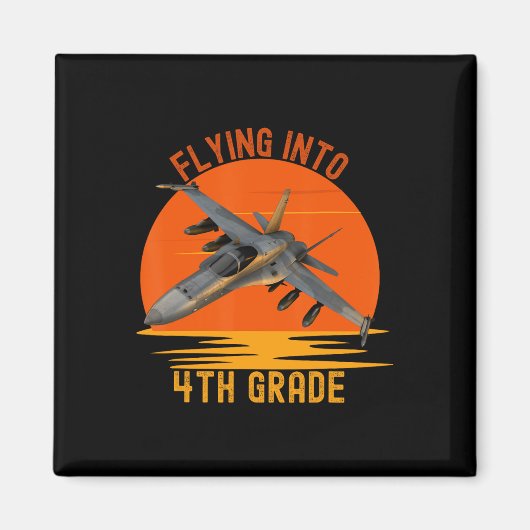 In 4e klas jongens Terug naar School Jet Graphic Magneet (Voorkant)
