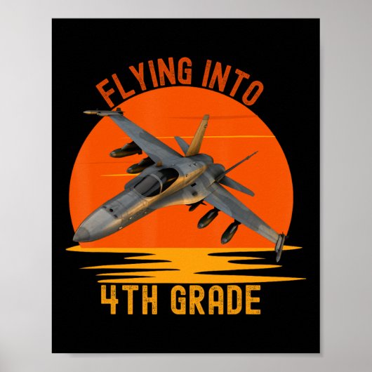 In 4e klas jongens Terug naar School Jet Graphic Poster (Voorkant)