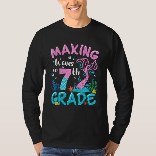 In 7th Grade Mermaid Back To School Girls School T-shirt (Voorkant)