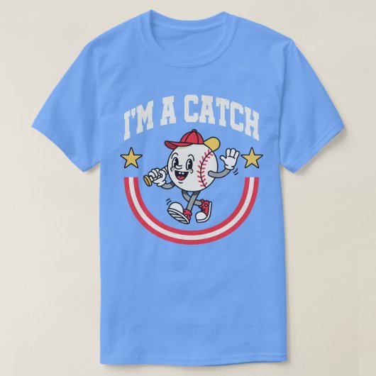 In A Catch Grappig Glimlachende Toon Honkbal T-shirt (Design voorkant)