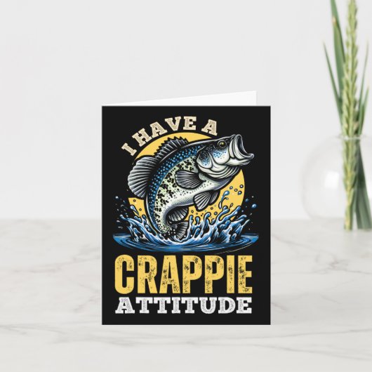 In A Crappie Mood Funny Gevist Retro Kaart (Voorkant)