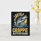 In A Crappie Mood Funny Gevist Retro Kaart (Gele Bloem)