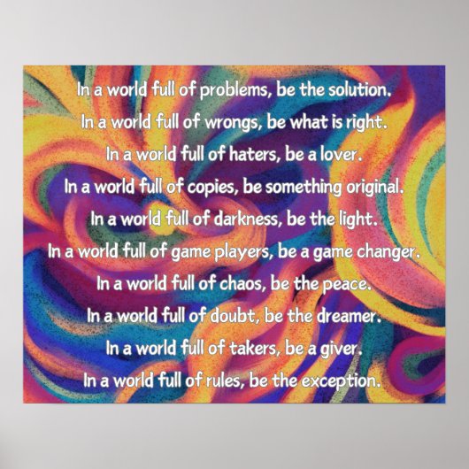 In A Messed Up World Poem Wall Poster (Voorkant)