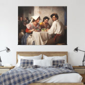 "In a Roman Osteria" - 1886 Carl Heinrich Bloch Canvas Afdruk (Insitu (Slaapkamer))