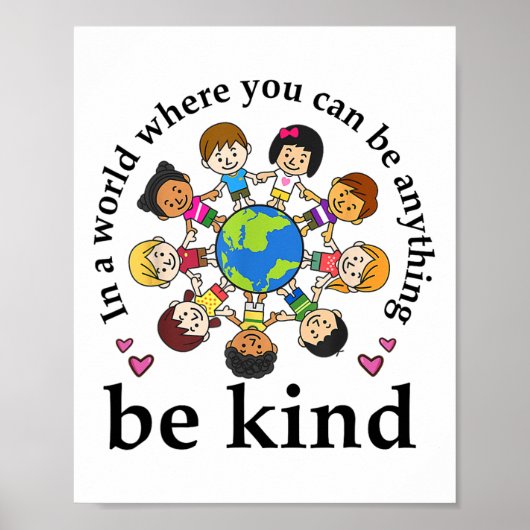 In a world be kind Kinder Earth World Kindness Day Poster (Voorkant)