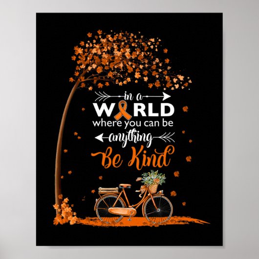 In a world be kind leukemie kankerbewustzijn t-shi poster (Voorkant)