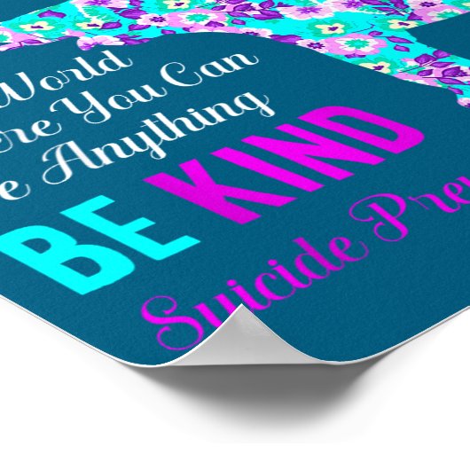 In A World Be Kind Suprt Suicide Prevention Awaren Poster (Hoek)