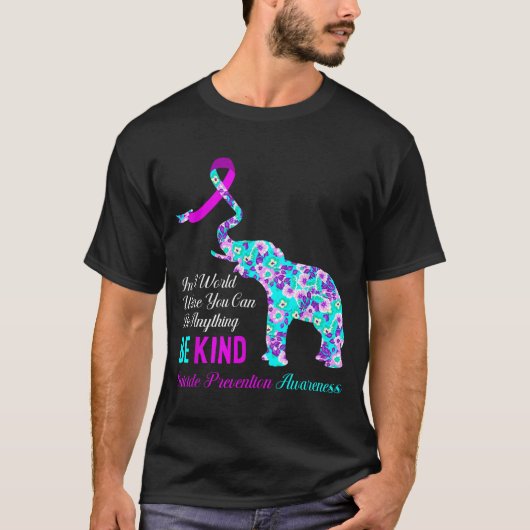 In A World Be Kind Suprt Suicide Prevention Awaren T-shirt (Voorkant)