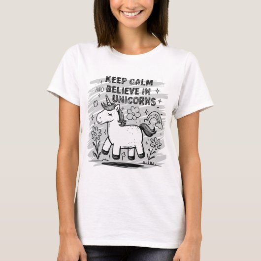 In a World of Chaos, Choose Unicorns T-shirt (Voorkant)