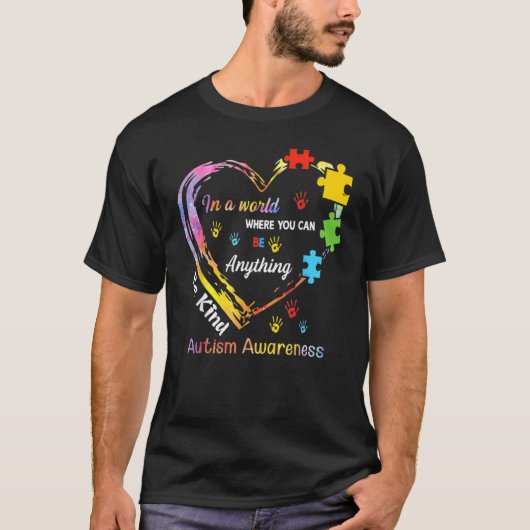 In A World Where You Can Be Anything Be Kind Puzzl T-shirt (Voorkant)