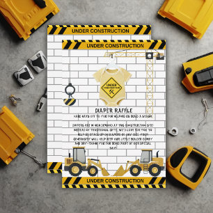 In aanbouw babykleding Baby shower Informatiekaartje