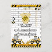 In aanbouw babykleding Baby shower Informatiekaartje (Voorkant)