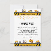 In aanbouw Bulldozer Baby shower Bedankkaart (Voorkant)