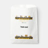 In aanbouw Bulldozer Baby shower Bedankzakje (Voorkant)