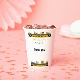 In aanbouw Bulldozer Baby shower Papieren Bekers