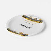 In aanbouw Bulldozer Baby shower Papieren Bordje (Gekanteld)