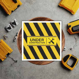 In aanbouw Bulldozer Baby shower Servet