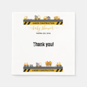 In aanbouw Bulldozer Baby shower Servet (Voorkant)