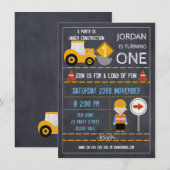 In aanbouw Chalkboard verjaardagsuitnodiging Kaart (Voorkant / Achterkant)