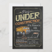 In aanbouw Dump Truck Verjaardag uitnodiging (Voorkant)