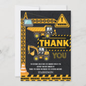 In aanbouw Graafmachine Verjaardag Bedankkaart (Voorkant)