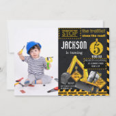 In aanbouw Graafmachine Verjaardagsfoto Kaart (Voorkant)