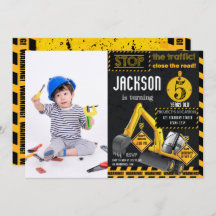 In aanbouw Graafmachine Verjaardagsfoto