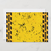 In aanbouw graafmachine zwart geel verjaardag kaart (Achterkant)