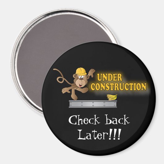 In aanbouw Grappige Aap Magneet (Voorkant / Achterkant)