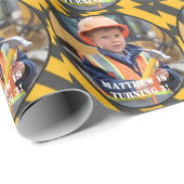 In aanbouw Jongensfoto Verjaardag Bash Cadeaupapier (Rol Hoek)