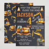 In aanbouw krijtbord verjaardag uitnodiging (Voorkant / Achterkant)