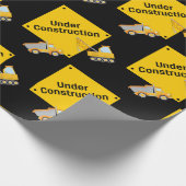 In aanbouw met vrachtwagens cadeaupapier (Hoek)