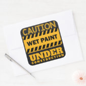 In aanbouw nat verf teken vierkante sticker (Envelop)