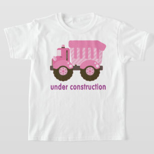 In aanbouw Roze Vrachtwagen T-shirt