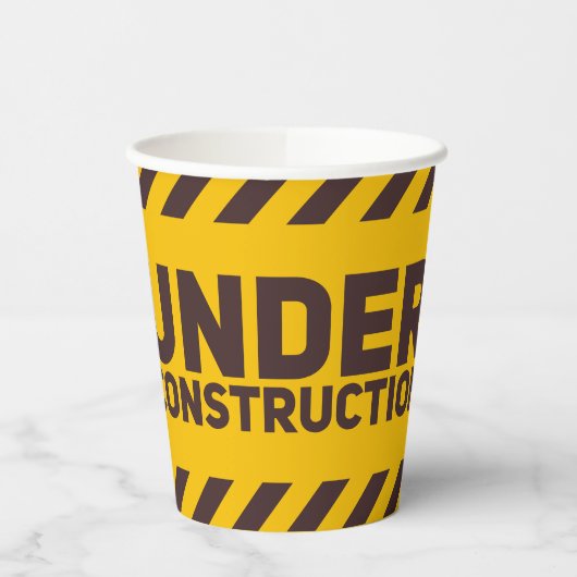 In aanbouw Straatteken Grafisch Papieren Bekers (Links)